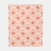 Vakantie Paws & Botten Kerstpatroon Fleece Deken (Voorkant)