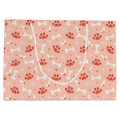 Vakantie Paws & Botten Kerstpatroon Groot Cadeauzakje (Achterkant)