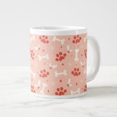 Vakantie Paws & Botten Kerstpatroon Grote Koffiekop (Voorkant rechts)