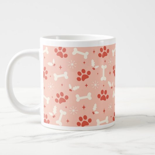 Vakantie Paws & Botten Kerstpatroon Grote Koffiekop (Links)