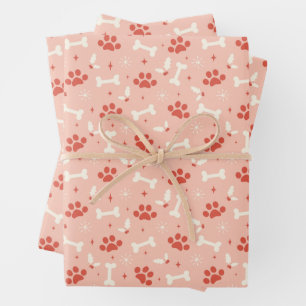 Vakantie Paws & Botten Kerstpatroon Inpakpapier Vel