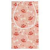 Vakantie Paws & Botten Kerstpatroon Klein Cadeauzakje (Achterkant)