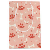 Vakantie Paws & Botten Kerstpatroon Medium Cadeauzakje (Voorkant)