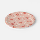 Vakantie Paws & Botten Kerstpatroon Papieren Bordje (Gekanteld)