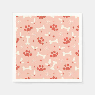 Vakantie Paws & Botten Kerstpatroon Servet