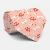 Vakantie Paws & Botten Kerstpatroon Stropdas (Opgerold)