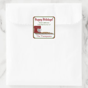 Vakantie peperkoek keuken vierkante sticker