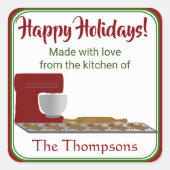 Vakantie peperkoek keuken vierkante sticker (Voorkant)