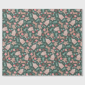 Vakantie peperkoek, rendier en kerstboom cadeaupapier (Vlak)