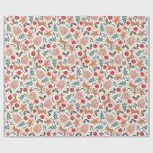 Vakantie peperkoek, rendier en kerstboom cadeaupapier (Vlak)