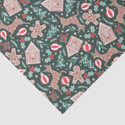 Vakantie peperkoek, rendier en kerstboom tissuepapier (Detail)