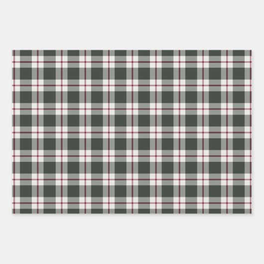 Vakantie Pinecone Evergreen Smaragd Plaid Kerstmis Inpakpapier Vel (Voorkant 3)