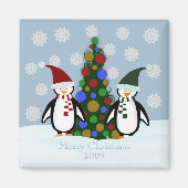 Vakantie Pinguïn Familie Kerstmagneet Magneet (Voorkant)