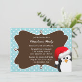 Vakantie Pinguïn Kerstfeest Uitnodigingen (Staand voorkant)