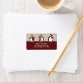 Vakantie pinguïns adreslabel etiket (Insitu)