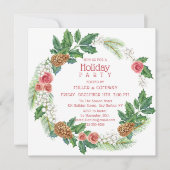 Vakantie Pink Wreath Corporate Kerstfeest Kaart (Voorkant)