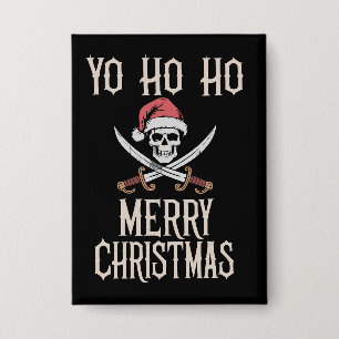 Vakantie Piraat Yo Ho Ho Kerstman Bootvaren Button