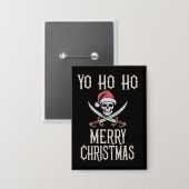 Vakantie Piraat Yo Ho Ho Kerstman Bootvaren Button (Voorkant / Achterkant)