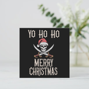 Vakantie Piraat Yo Ho Ho Kerstman Bootvaren  Feestdagenkaart