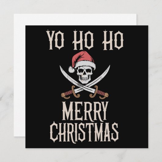 Vakantie Pirate Yo Ho Kerst Santa Boating Feestdagenkaart (Voorkant / Achterkant)