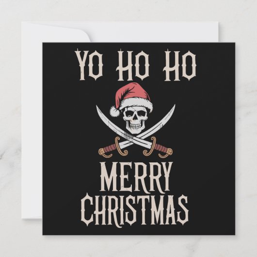 Vakantie Pirate Yo Ho Kerst Santa Boating Feestdagenkaart (Voorkant)