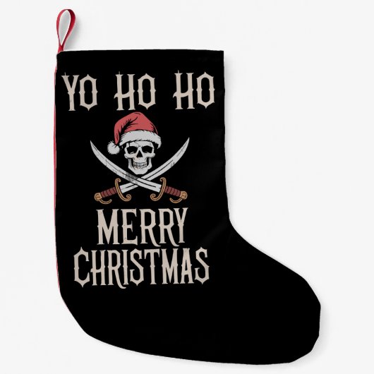 Vakantie Pirate Yo Ho Kerst Santa Boating Kleine Kerstsok (Voorkant)
