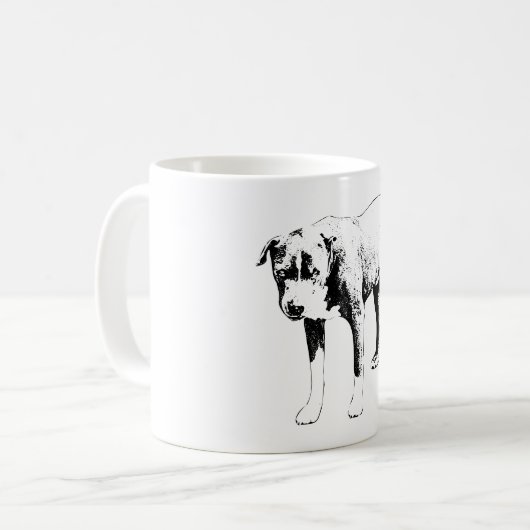 Vakantie Pit Bull, Stabiele Blik Koffiemok (Voorkant links)