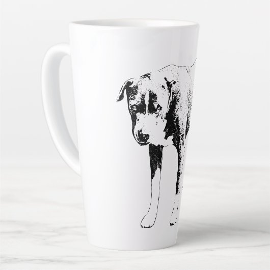 Vakantie Pitbull, Stabiele Blik Latte Mok (Linkerhoek)