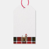 Vakantie Plaid Airedale Terrier Hond Kerstmis Cadeaulabel (Achterkant)