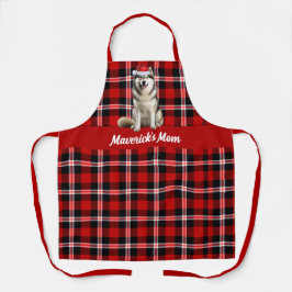 Vakantie Plaid Alaskan Malamute Santa Dog Kerstmis Schort