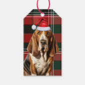 Vakantie Plaid Basset Hound Hondenliefhebber Kerst Cadeaulabel (Voorkant)