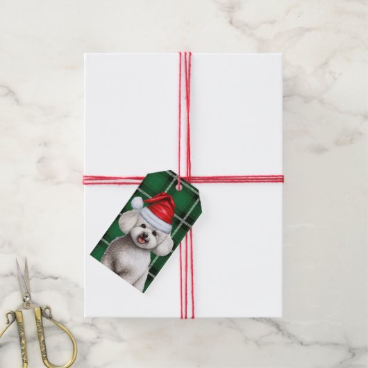 Vakantie Plaid Bichon Frise Hondenliefhebber Kerst Cadeaulabel (Met Touw)