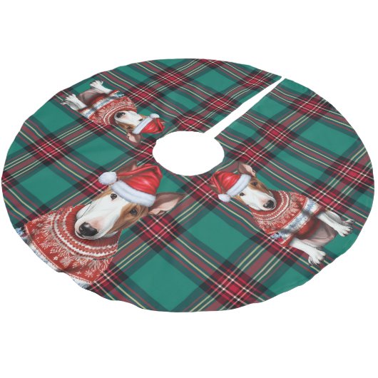 Vakantie Plaid Bull Terrier Hond Kerstmis Kerstboom Rok (Gekanteld)