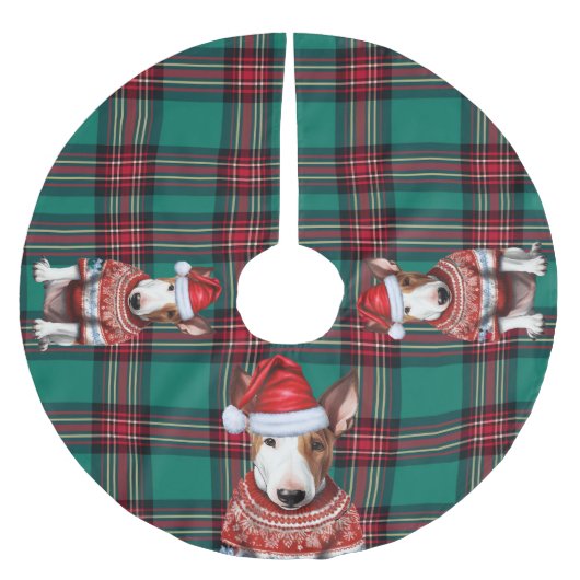 Vakantie Plaid Bull Terrier Hond Kerstmis Kerstboom Rok (Voorkant)
