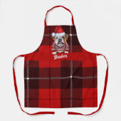 Vakantie Plaid Bulldog Santa Dog Kerstmis Schort (Voorkant)