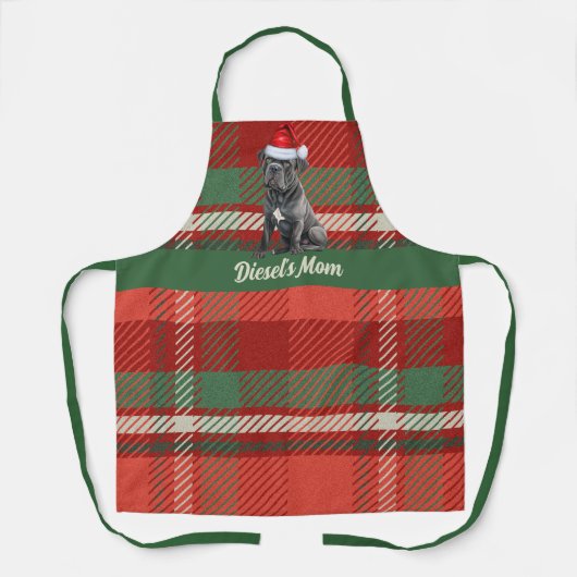 Vakantie Plaid Cane Corso Santa Dog Kerstmis Schort (Voorkant)