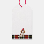 Vakantie Plaid Cavalier King Charles Dog Kerstmis Cadeaulabel (Achterkant)