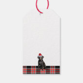 Vakantie Plaid Chocolade Lab Santa Dog Kerstmis Cadeaulabel (Achterkant)