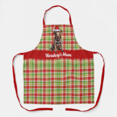 Vakantie Plaid Chocolade Labrador Hond Kerstmis Schort (Voorkant)