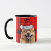 Vakantie Plaid Chow Chow Christmas Santa Dog Mok (Links)