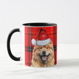 Vakantie Plaid Chow Chow Christmas Santa Dog Mok