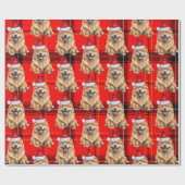 Vakantie Plaid Chow Chow Santa Dog Kerstmis Cadeaupapier (Vlak)