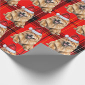 Vakantie Plaid Chow Chow Santa Dog Kerstmis Cadeaupapier (Hoek)