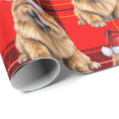 Vakantie Plaid Chow Chow Santa Dog Kerstmis Cadeaupapier (Rol Hoek)