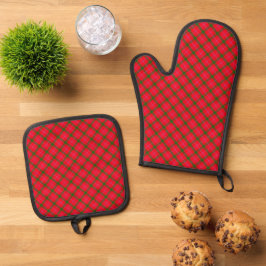 Vakantie Plaid Christmas Tartan Ovenwant & Pannenlap Set