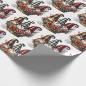Vakantie Plaid Gnome Design Cadeaupapier (Hoek)