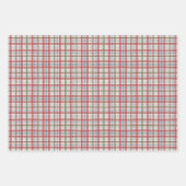 Vakantie Plaid & Gnome Wrapping Papier | Set van 3 Inpakpapier Vel (Voorkant)