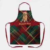 Vakantie Plaid Golden Retriever Santa Dog Kerstmis Schort (Voorkant)