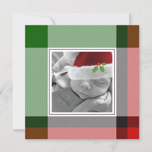 Vakantie Plaid Kerstmis Foto Keepsake Santa Baby (Voorkant)