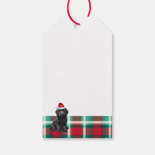 Vakantie Plaid Labradoodle Hondenliefhebber Kerst Cadeaulabel (Achterkant)